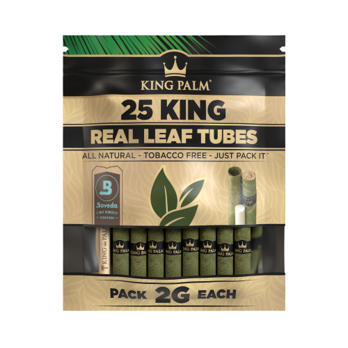 King Palm King Size Real Leaf Tubes 25ct/8pk/display